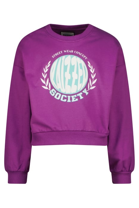 GIRLS MARIE SWEATER FLOWER PURPLE 1