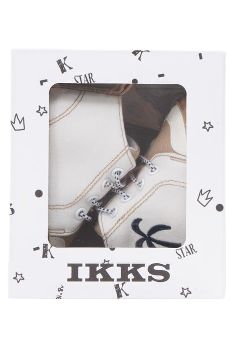 BABY BOYS’ OFF-WHITE AND BEIGE CANVAS TRAINERS 7