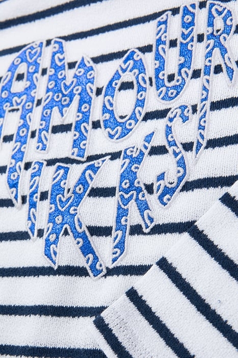 GIRL’S NAVY ORGANIC COTTON T-SHIRT WITH EMBROIDERED HEART 5