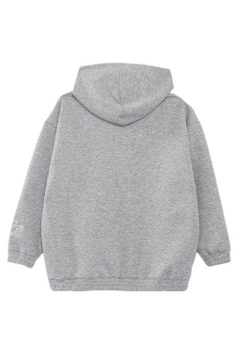 GIRLS’ GREY ZIPPED HOODED OVERSIZE CARDIGAN 2