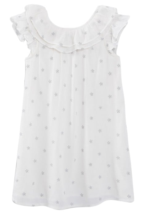 GIRLS’ ECRU COTTON GAUZE EMBROIDERED DRESS 2