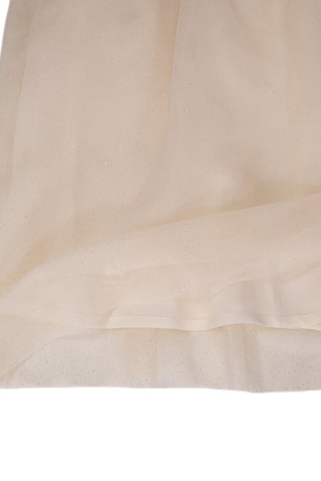 ECRU SATIN AND EMBROIDERED BI-MATERIAL DRESS FOR GIRLS 5