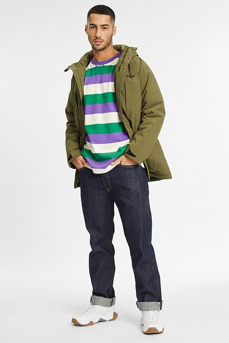 TAICHUNG STRIPED DROPPED SHOULDER TEE VERDANT GREEN STRIPED 6