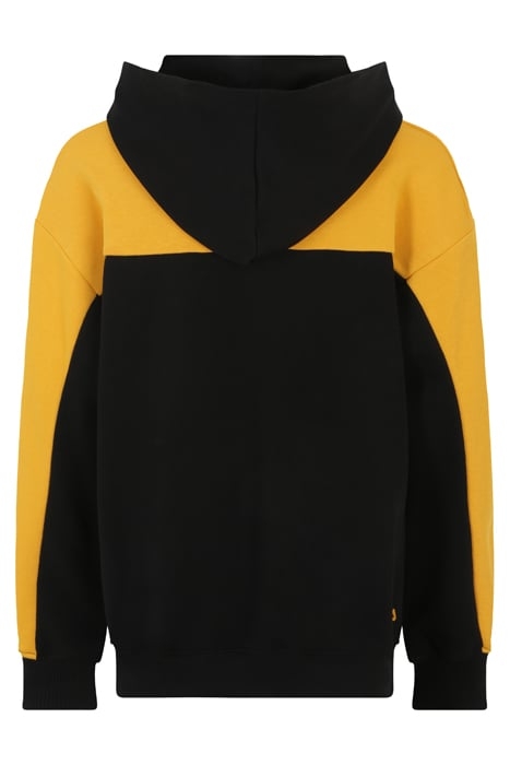 LUCKA BLOCKED HOODY BLACK-AUTUMN BLAZE 2