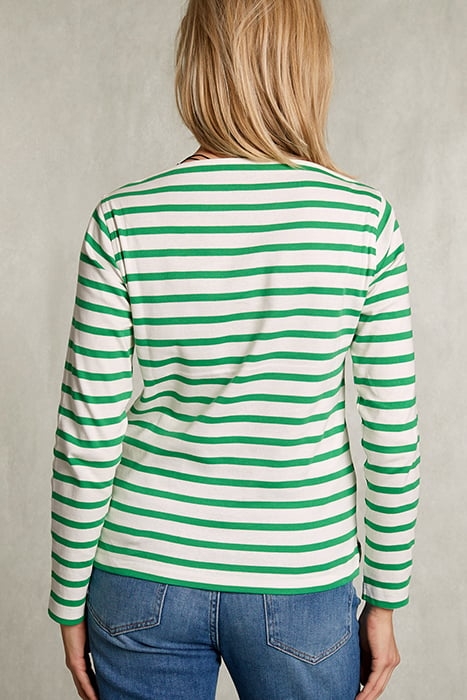WHITE/GREEN STRIPED T-SHIRT WHITE 2
