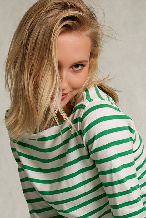WHITE/GREEN STRIPED T-SHIRT WHITE 4