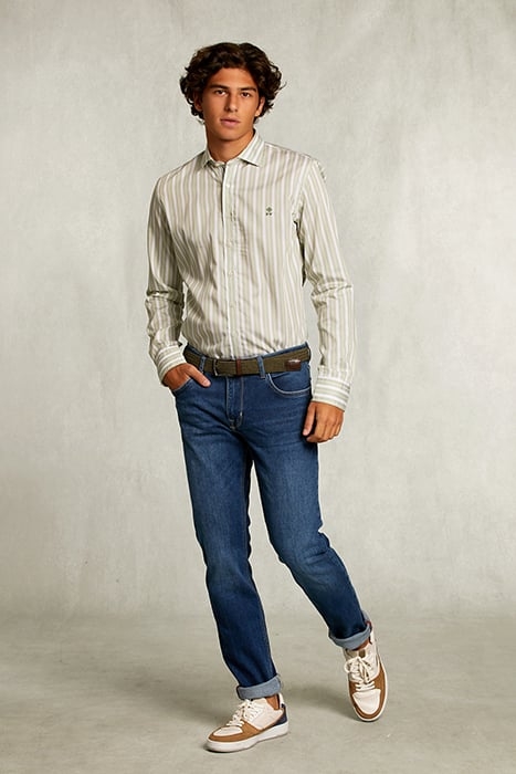 SLIM FIT 5-POCKET JEANS STONE DENIM 3