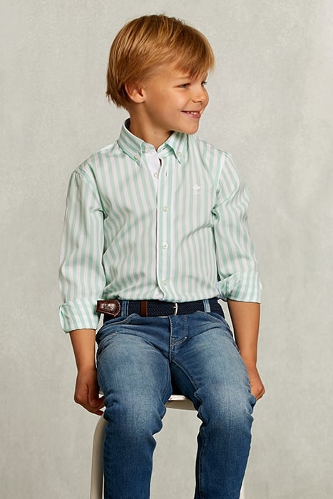 SLIM FIT STRIPED SHIRT GREEN/WHITE GREEN 3