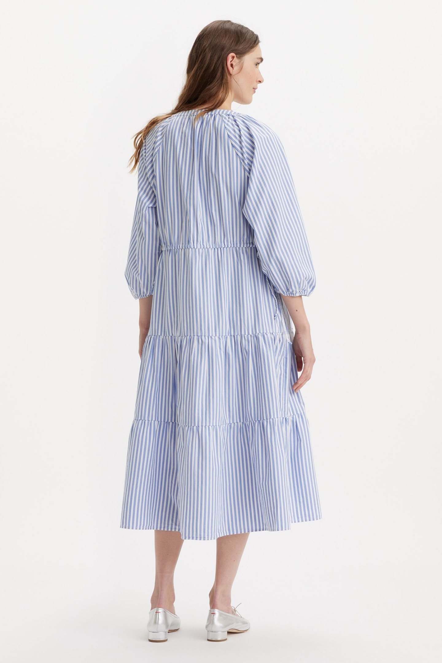 CECILE MIDI DRESS BEARBERRY STRIPE BLUE 2