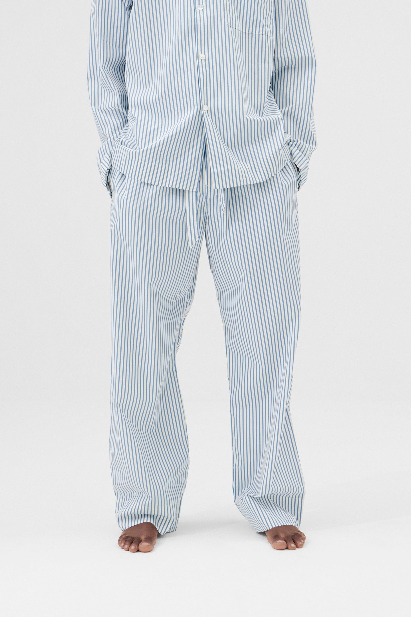 UNISEX POPLIN, PYJAMAS PANTS PLACID BLUE STRIPES 1