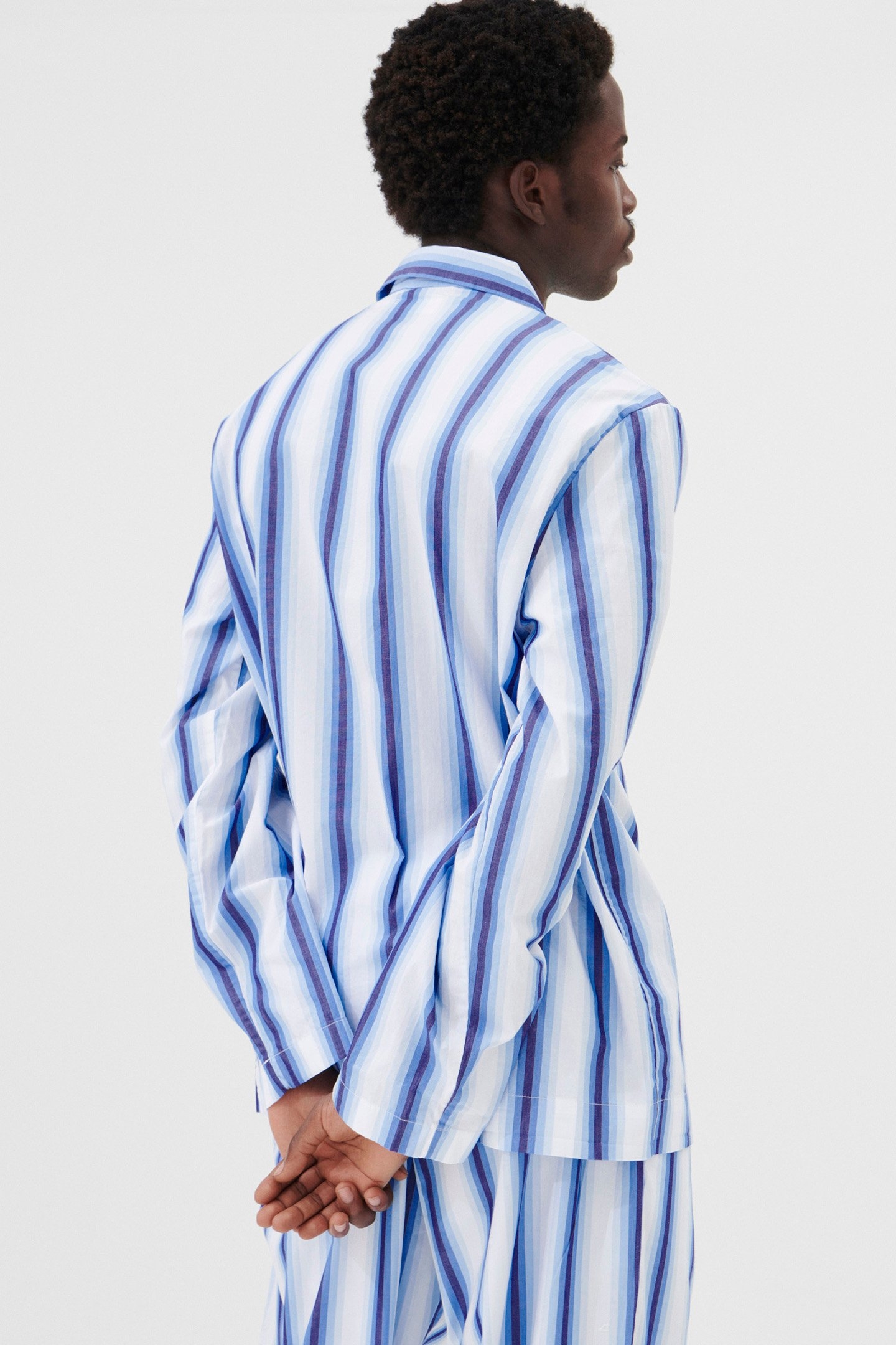 UNISEX POPLIN, PYJAMAS SHIRT BLUE MARQUEE 1