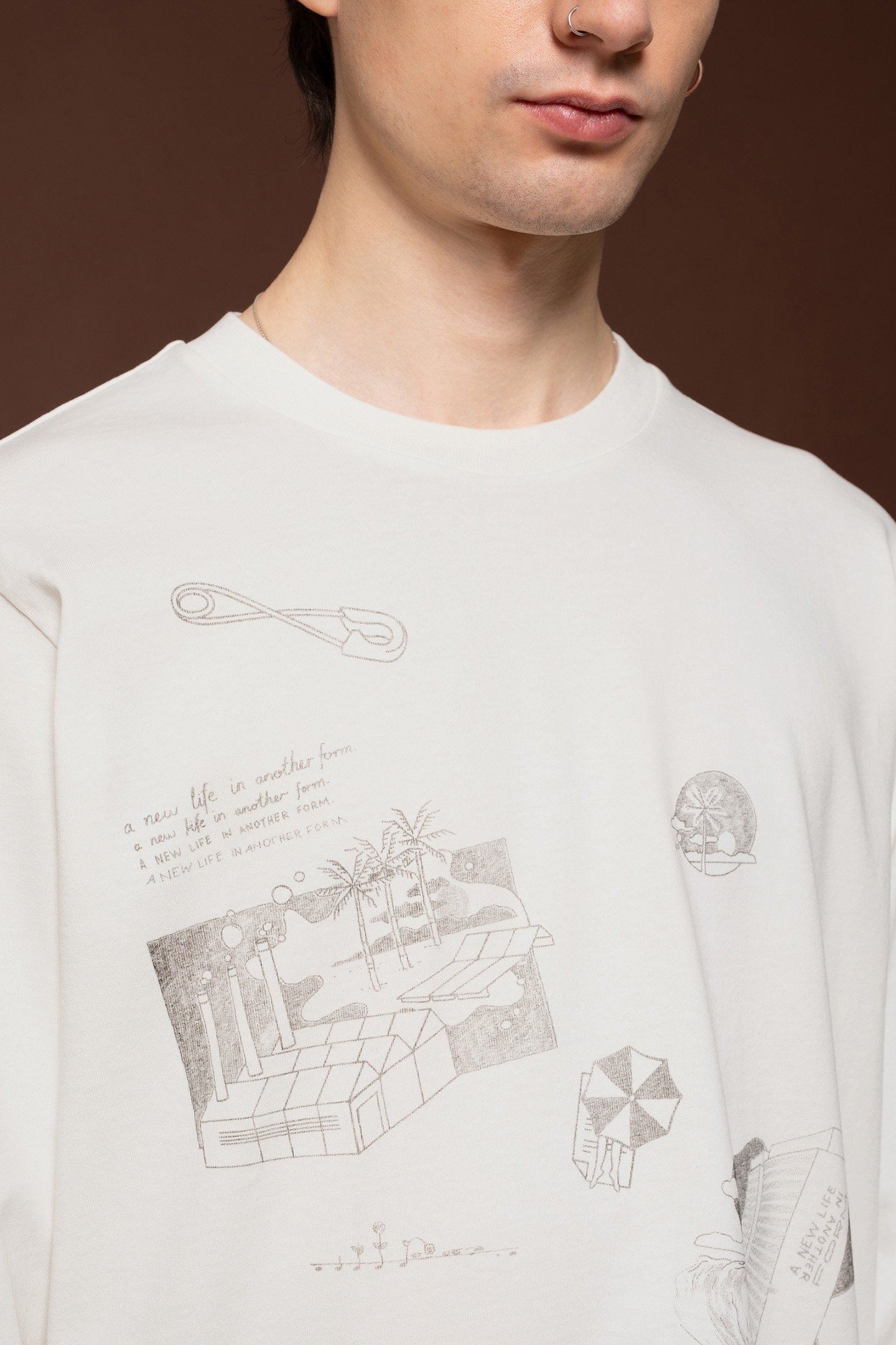 LONG SLEEVE PRINTED REBIRTH CHALK WHITE 5