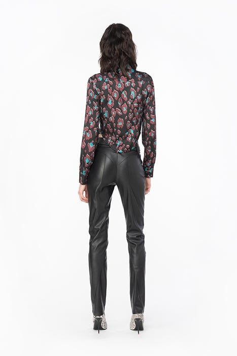 CYBERNELLA SHIRT BLACK/LIGHT GREEN/BURGUNDY 3