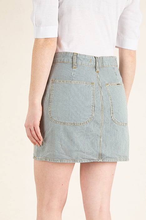 SKIRT STRIPED SHORTY INDIGO/ECRU STRIPE 2