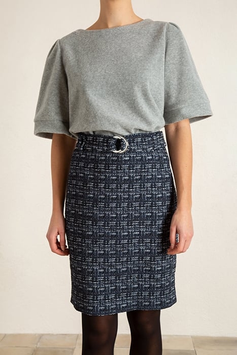 SKIRT TWEED CHECK BLUE TONES 1