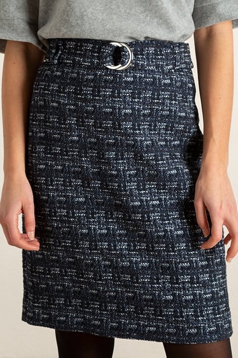 SKIRT TWEED CHECK BLUE TONES 5