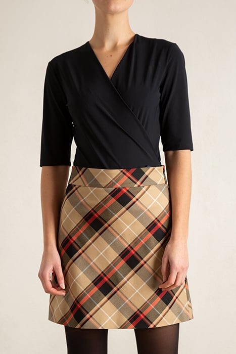 SKIRT WOOL SHORTIE CAMEL/BLACK/TERRA 1