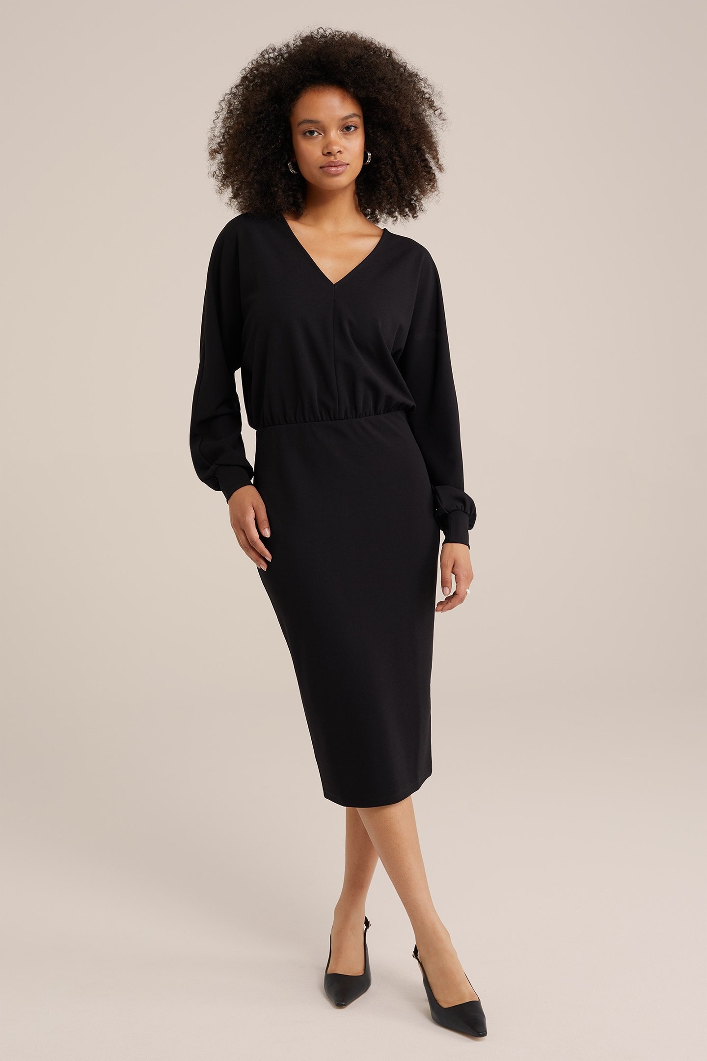 DRESS MID LENGTH BLACK 1