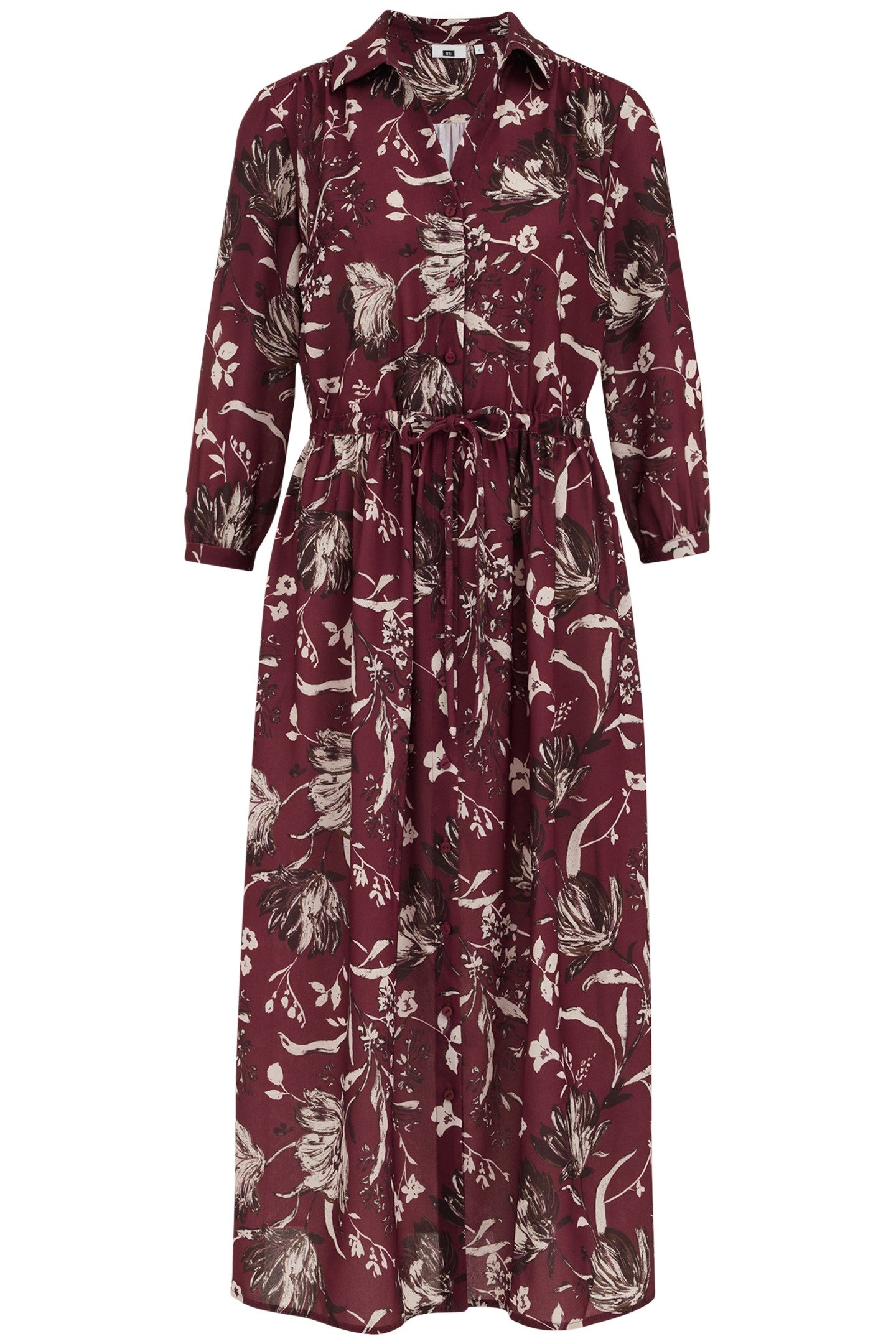 DRESS MID LENGTH BURGUNDY RED 3