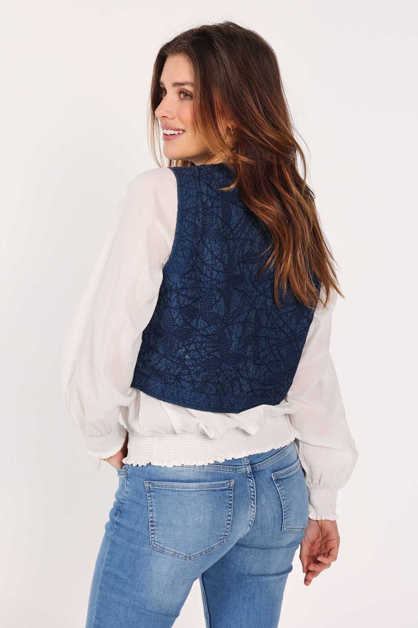 EMBRO BODYWARMER MAGGY DENIM DARK BLUE 2