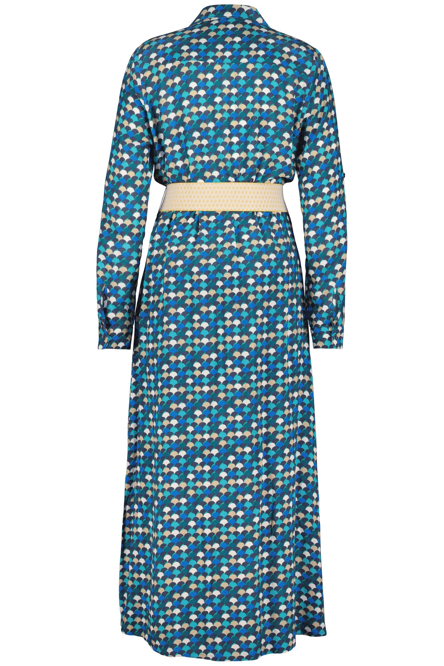 DRESS BLUSH CAMPANULA BLUE WITH SUNSET PRINT 4