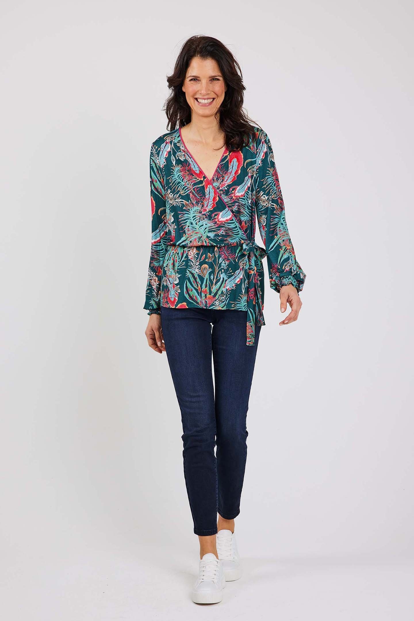 WIKKELTOP PEACH MEDITERRANEA GREEN WITH HONOLULU PRINT 2