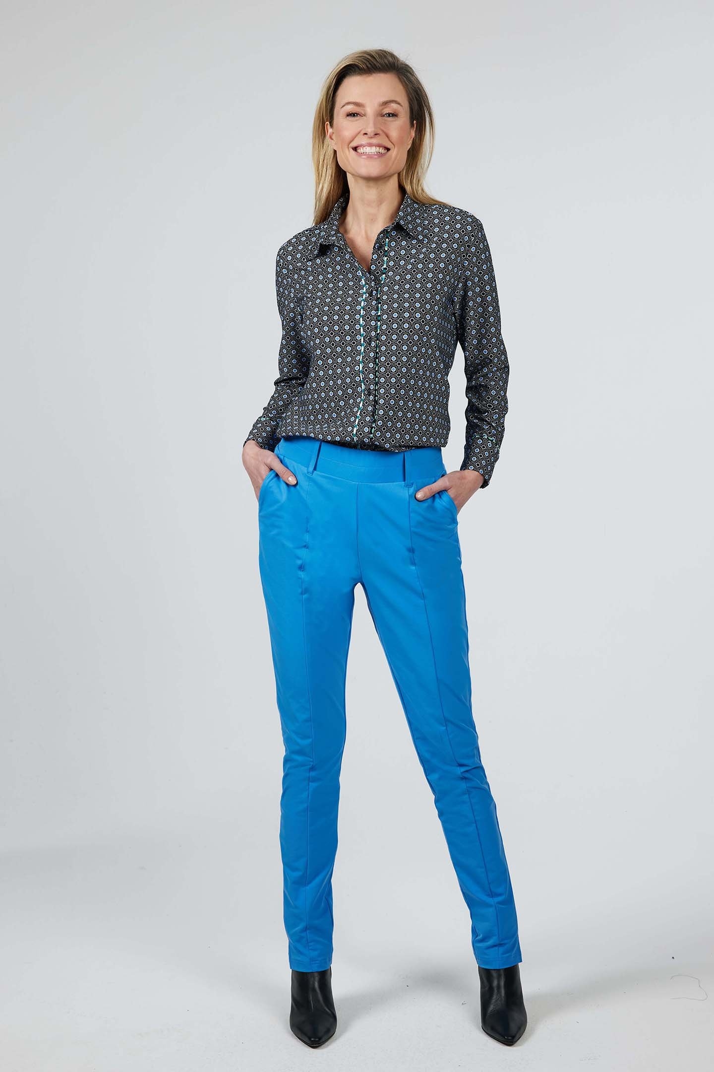 TRAVEL BLOUSE PRINT JOURNEY BLACK WITH QUADRO PRINT 1