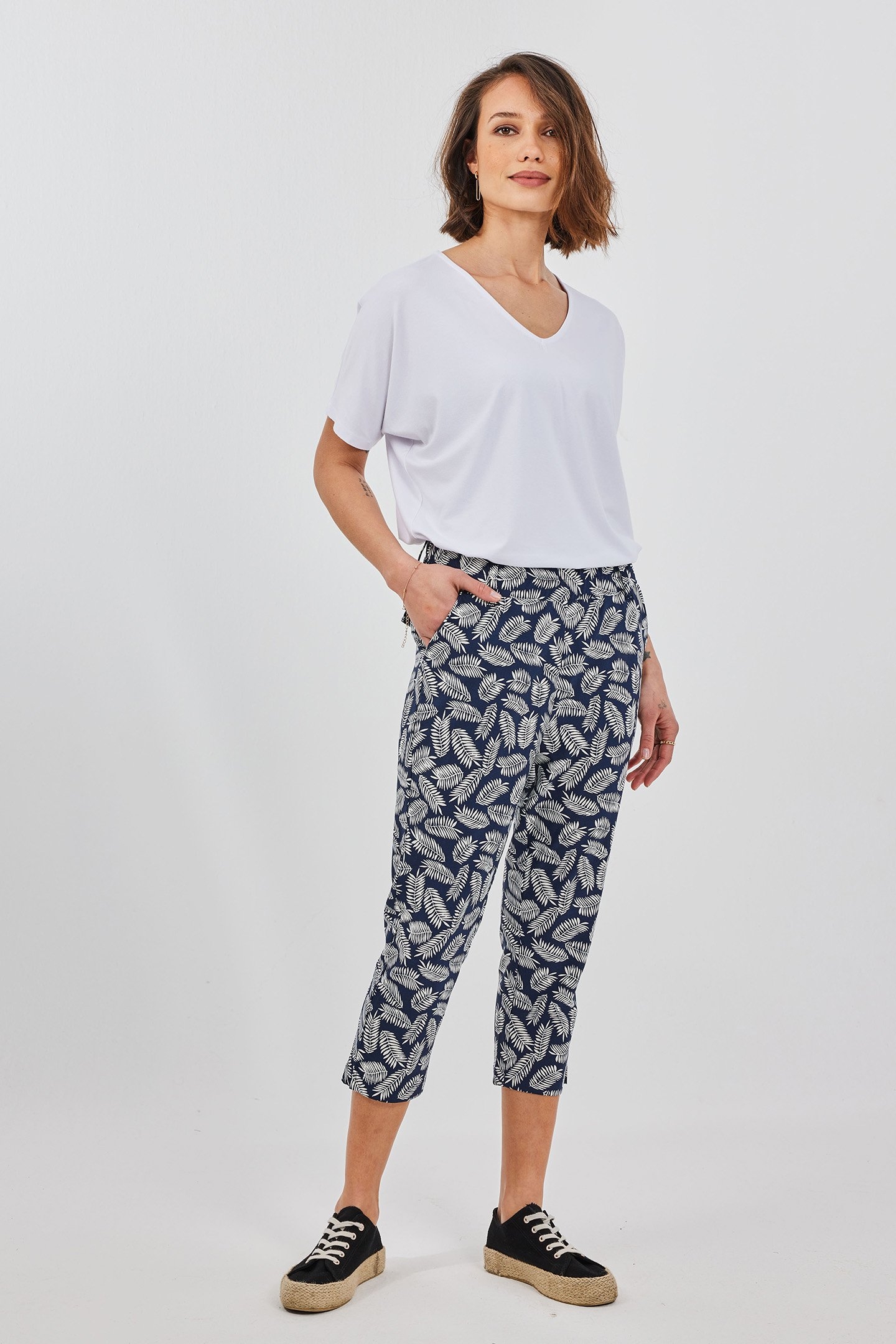 TRAVEL CAPRI CICLO PRINT DARKBLUE WITH FEATHERS PRINT 2
