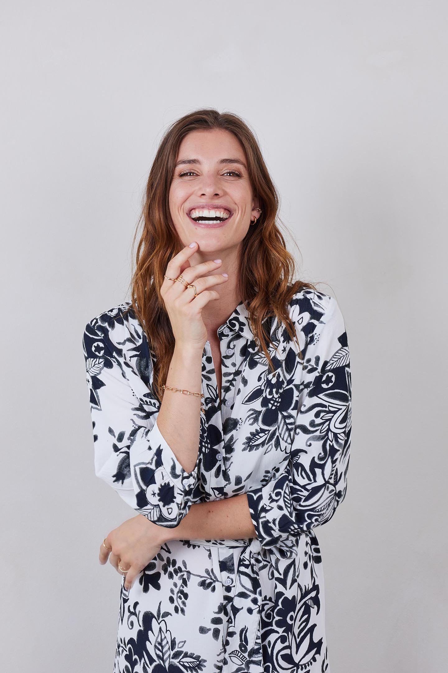 LONGER TUNIC WONDERFUL, 3/4 SLEEVE OFFWHITE WITH BLACK CENTE 3