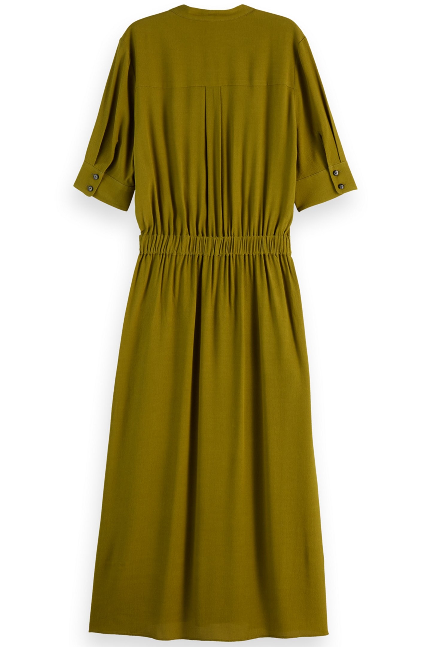 CREPE MIDI DRESS WITH CHEST POCKETS OLIVE 4
