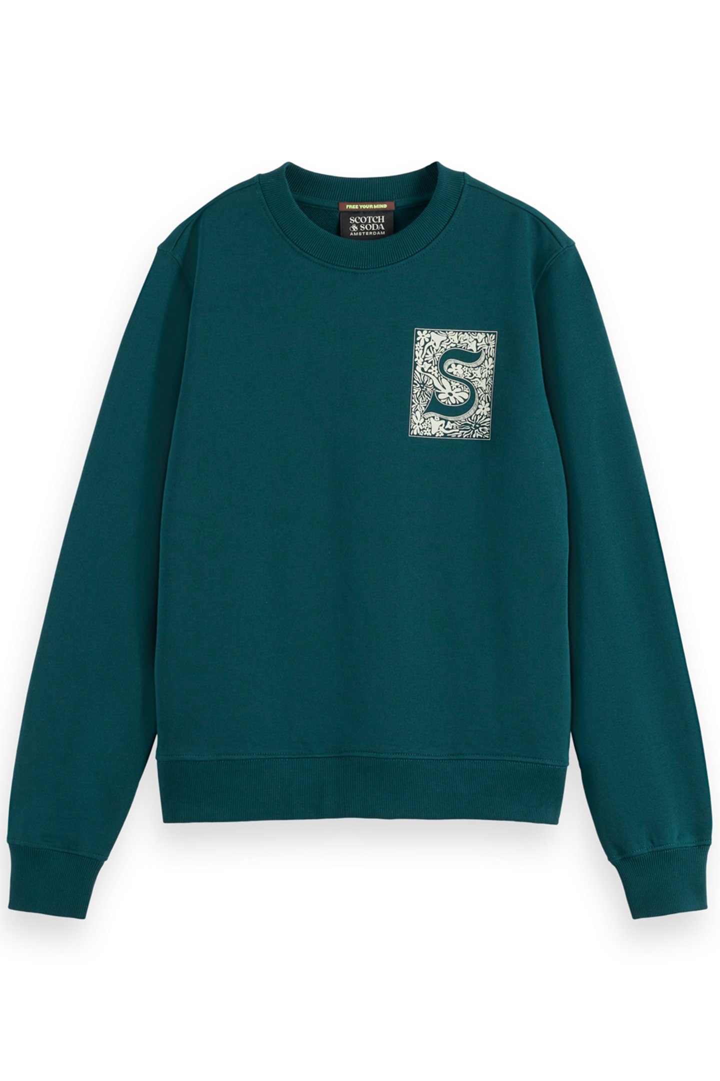 CHEST ARTWORK REGULAR FIT SWEATSHIRT CYPRESS GREEN 1