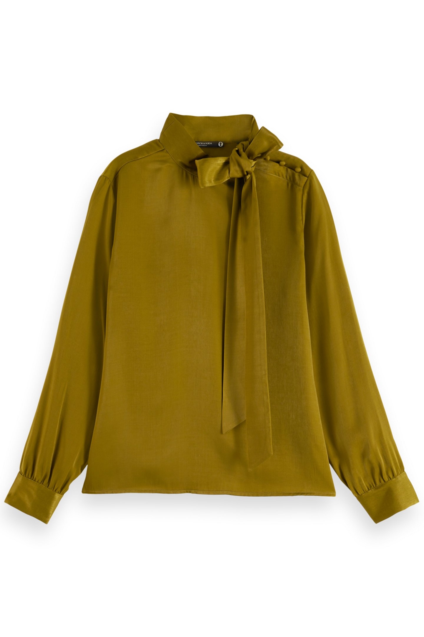 BOW NECK TOP OLIVE 1
