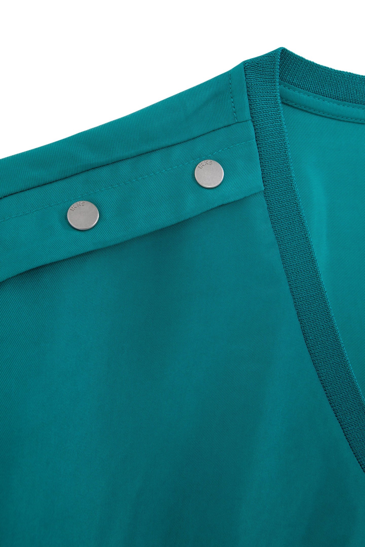 EMERALD SATIN TOP WITH STUDDED SHOULDERS 6