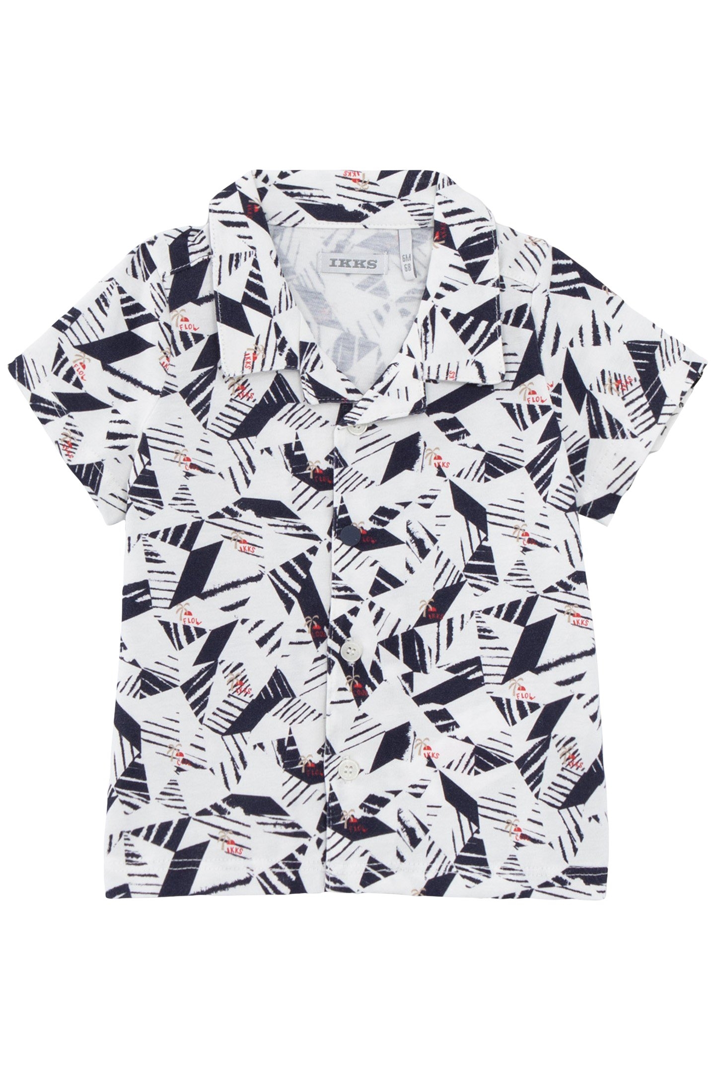 BABY BOYS' WHITE ORGANIC COTTON ORIGAMI PRINT SHIRT 1