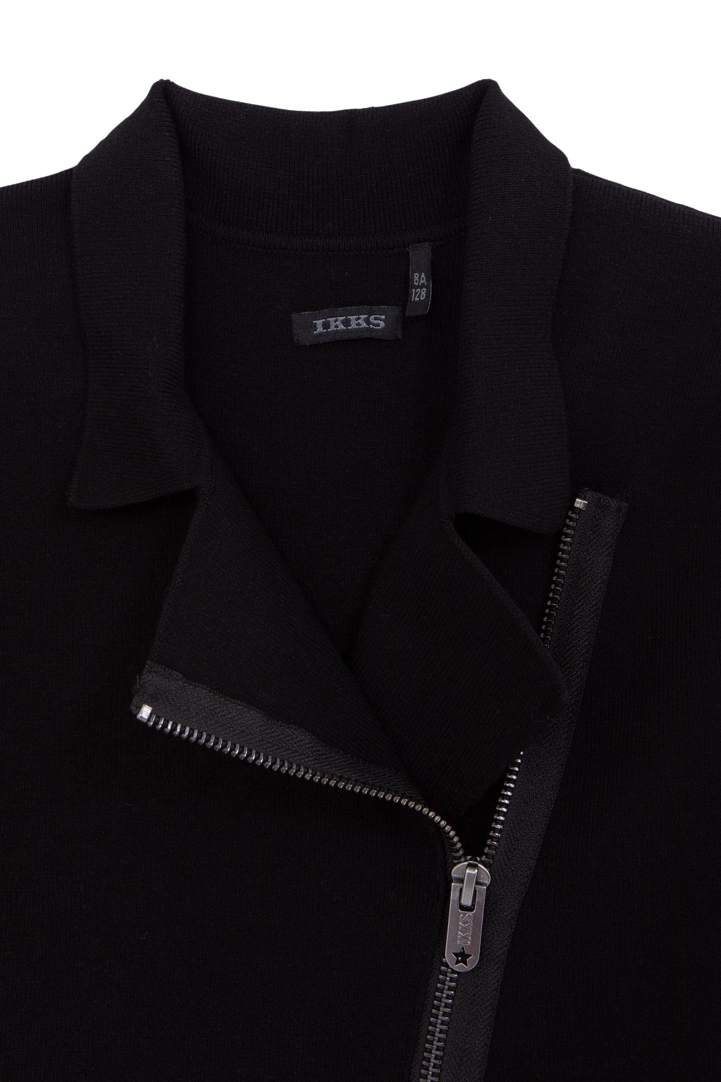 GIRLS’ BLACK BIKER-STYLE CARDIGAN WITH ZIP DECOR 4