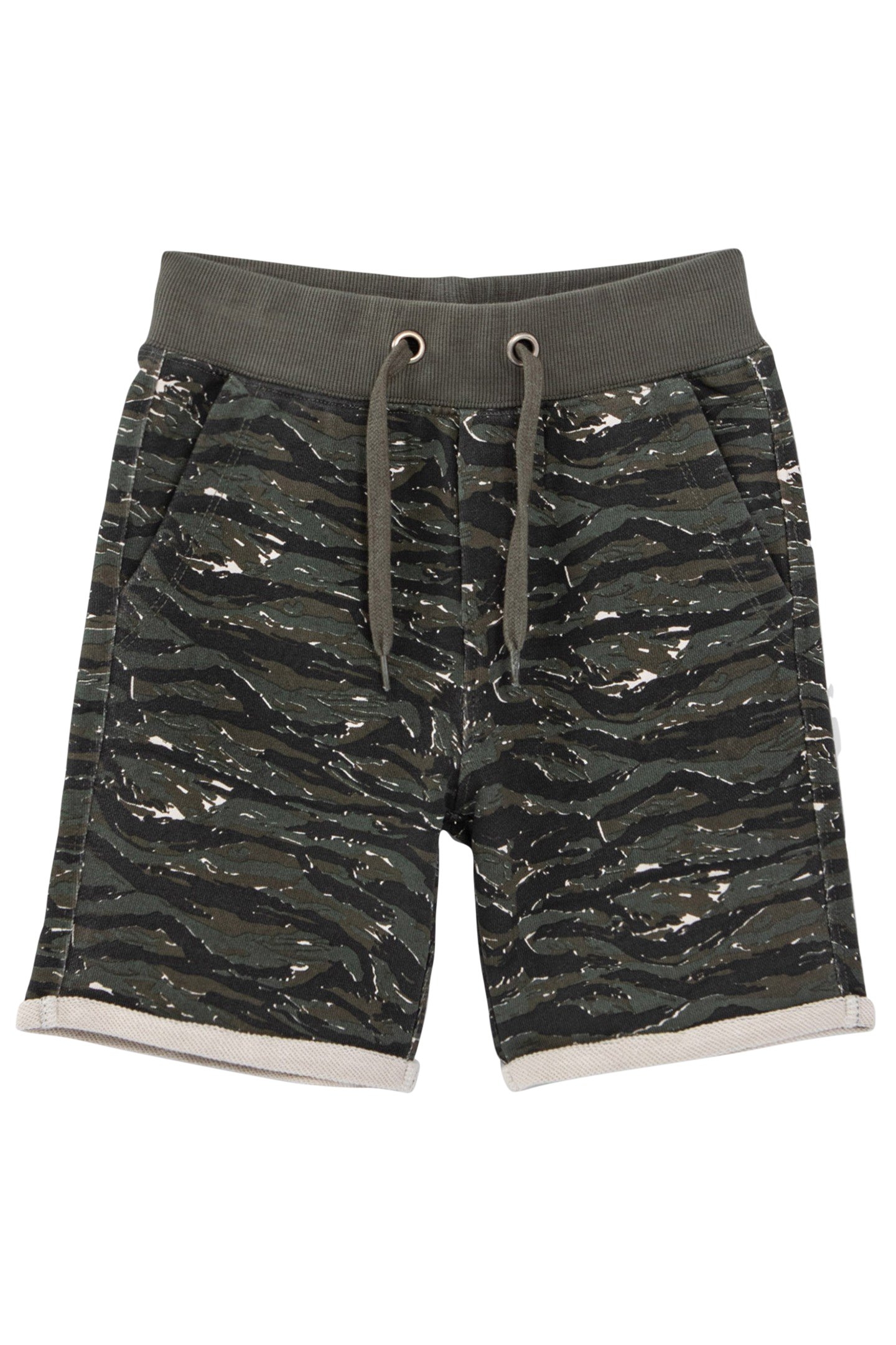 BOYS’ KHAKI CAMOUFLAGE SWEATSHIRT FABRIC BERMUDA SHORTS 1