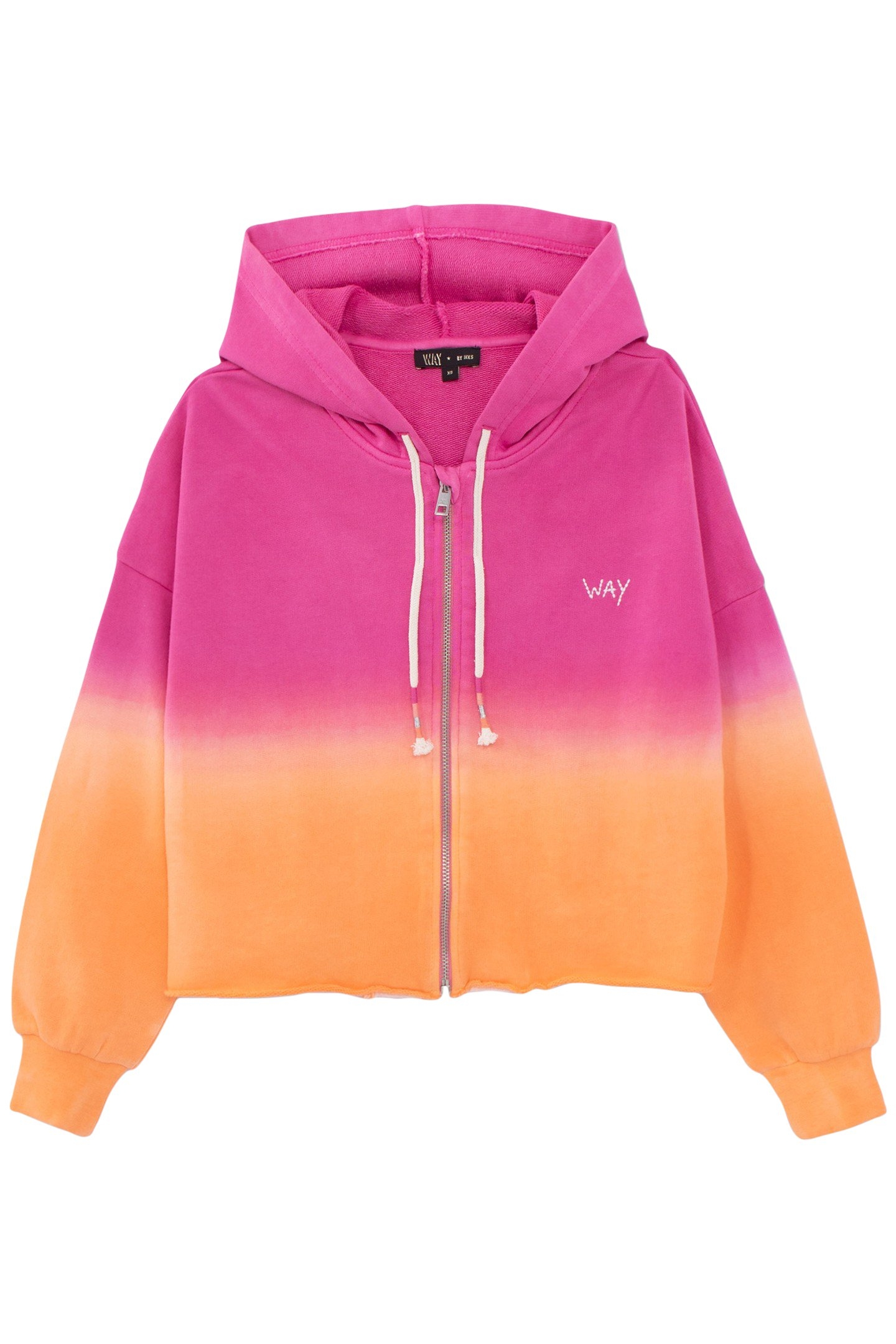 GIRLS’ ORANGE DEEP DYE-LOOK ZIPPED CARDIGAN 1