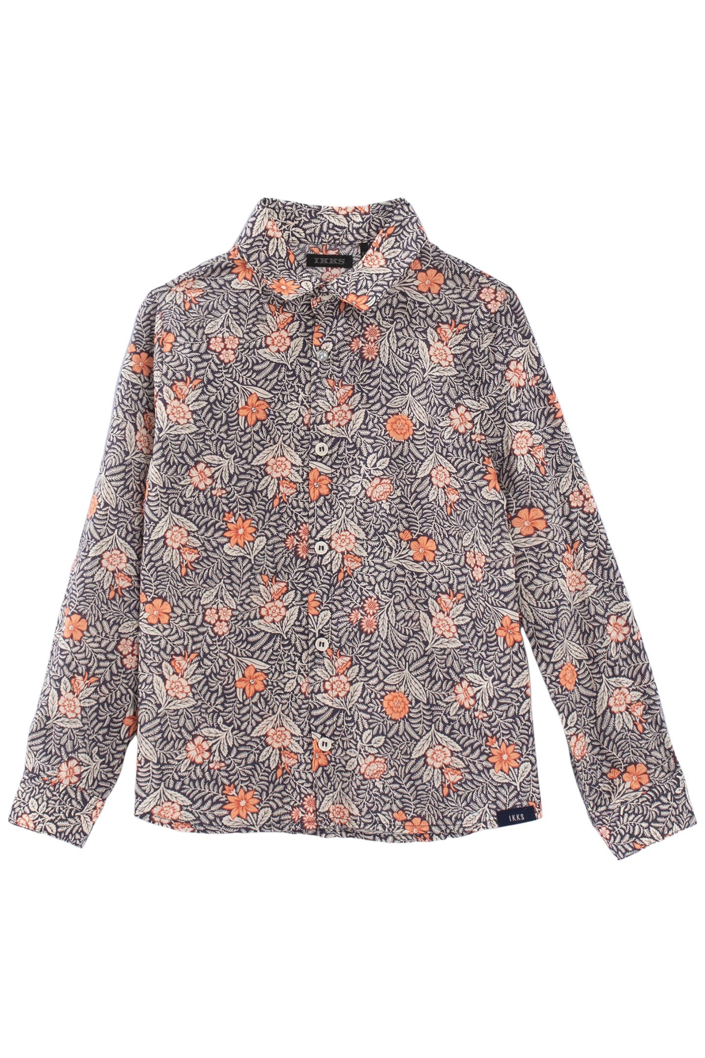 BOYS’ GREY AND ORANGE SHIRT WITH MOTIFS 1