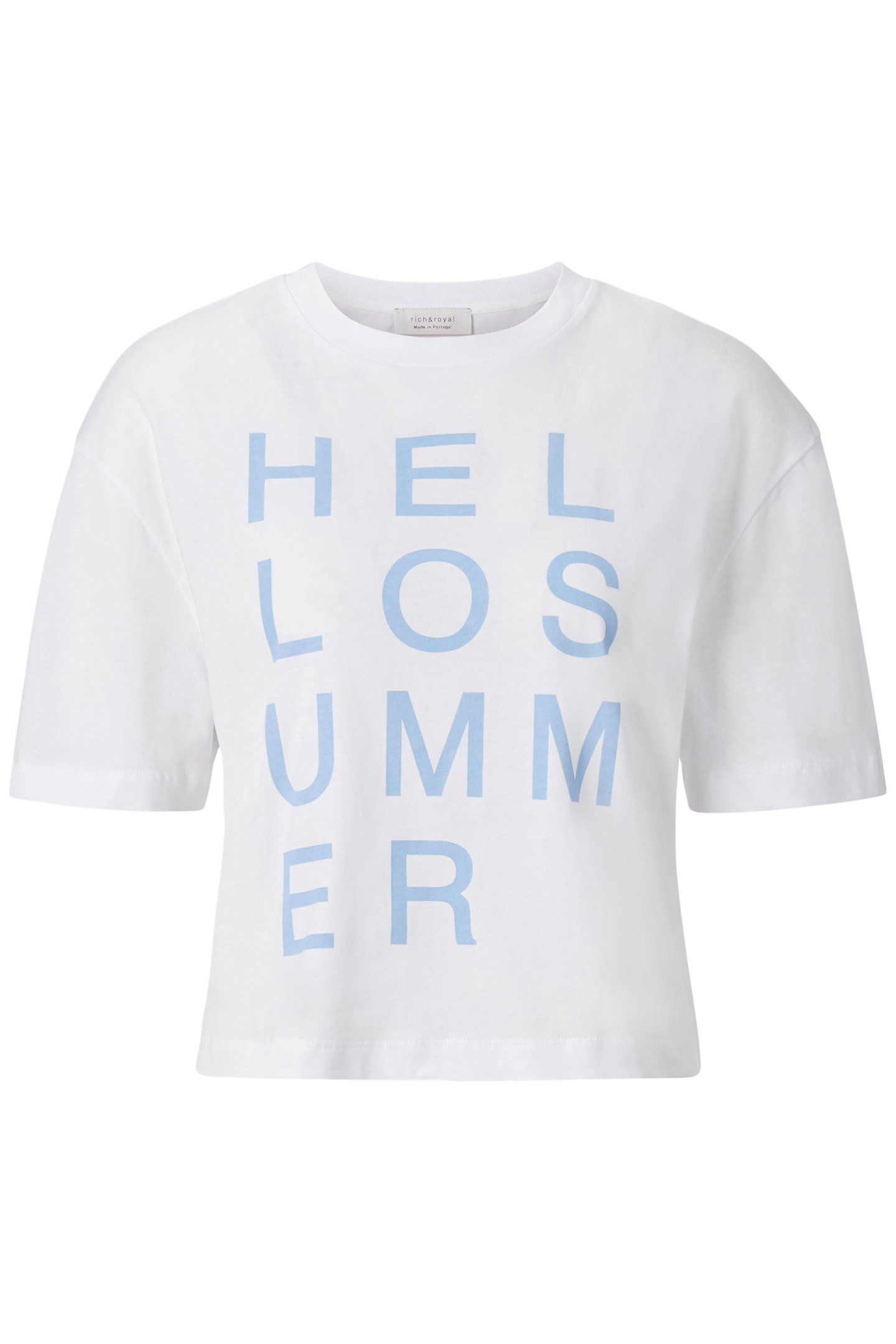 BOXY T-SHIRT HELLO SUMMER PRINT ORGANIC COTTON BLUE 4