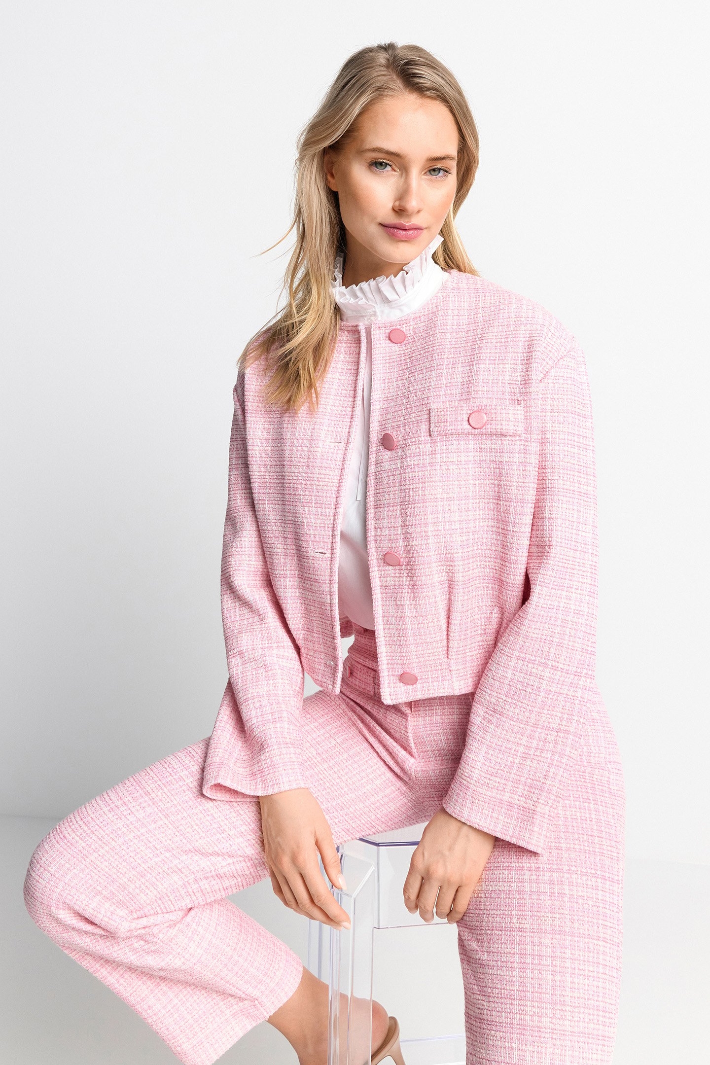 JACQUARD BOMBER JACKET GRS SORBET PINK 4