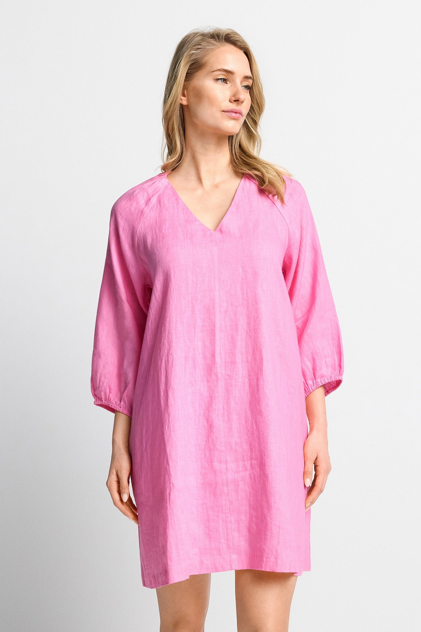 MINI LINEN DRESS SUSTAINABLE SORBET PINK 1