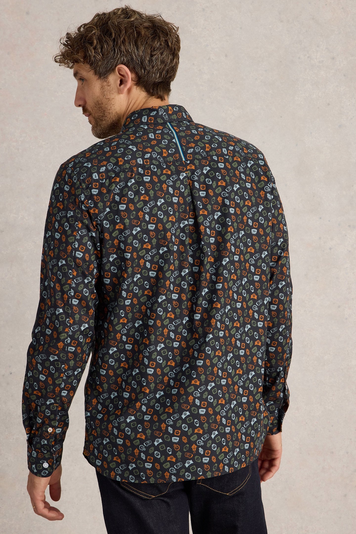 CLOCK PRINTED SHIRT NAVY PRINT 2