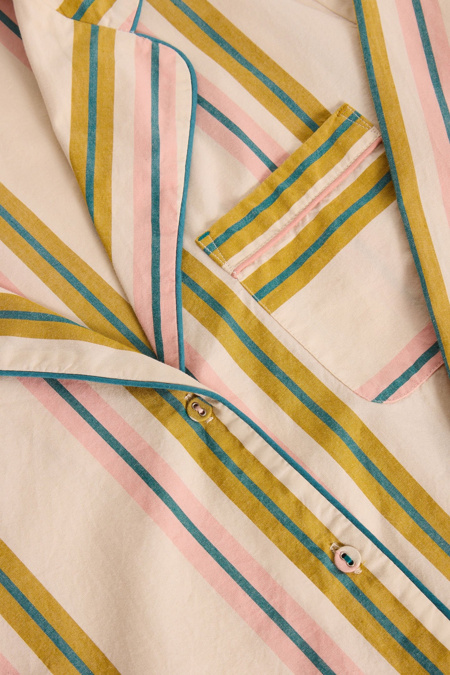 NINA ORGANIC STRIPE PJ SHIRT IVORY MULTI 6