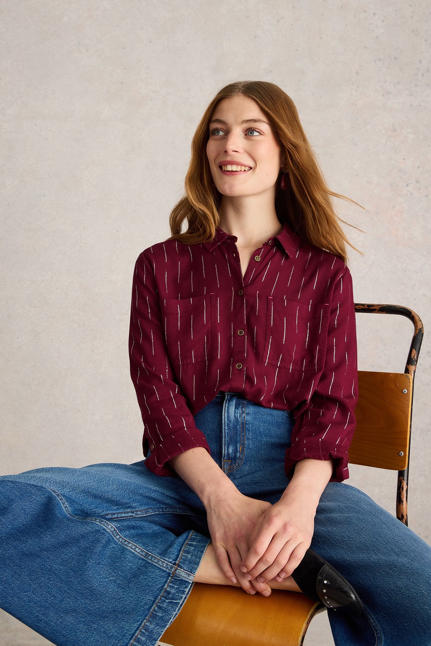 SOPHIE METALLIC SHIRT PLUM MULTI 4