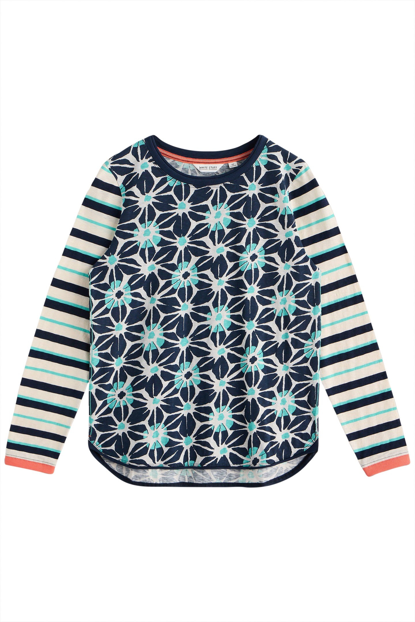 CLARA LS TEE IVORY MULTI 3