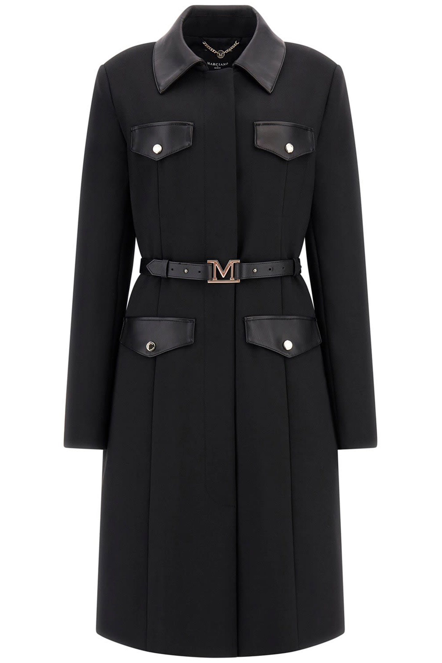 DILETTA BELTED LONG JET BLACK A996 4