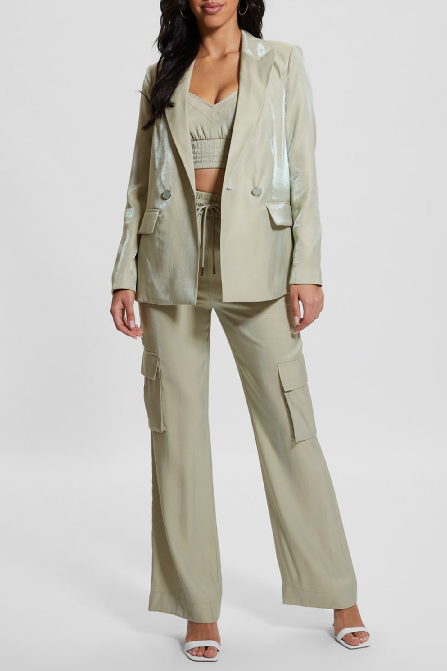 GUESS ECO ADRIANA BLAZER DUSTY FERN MULTI 4