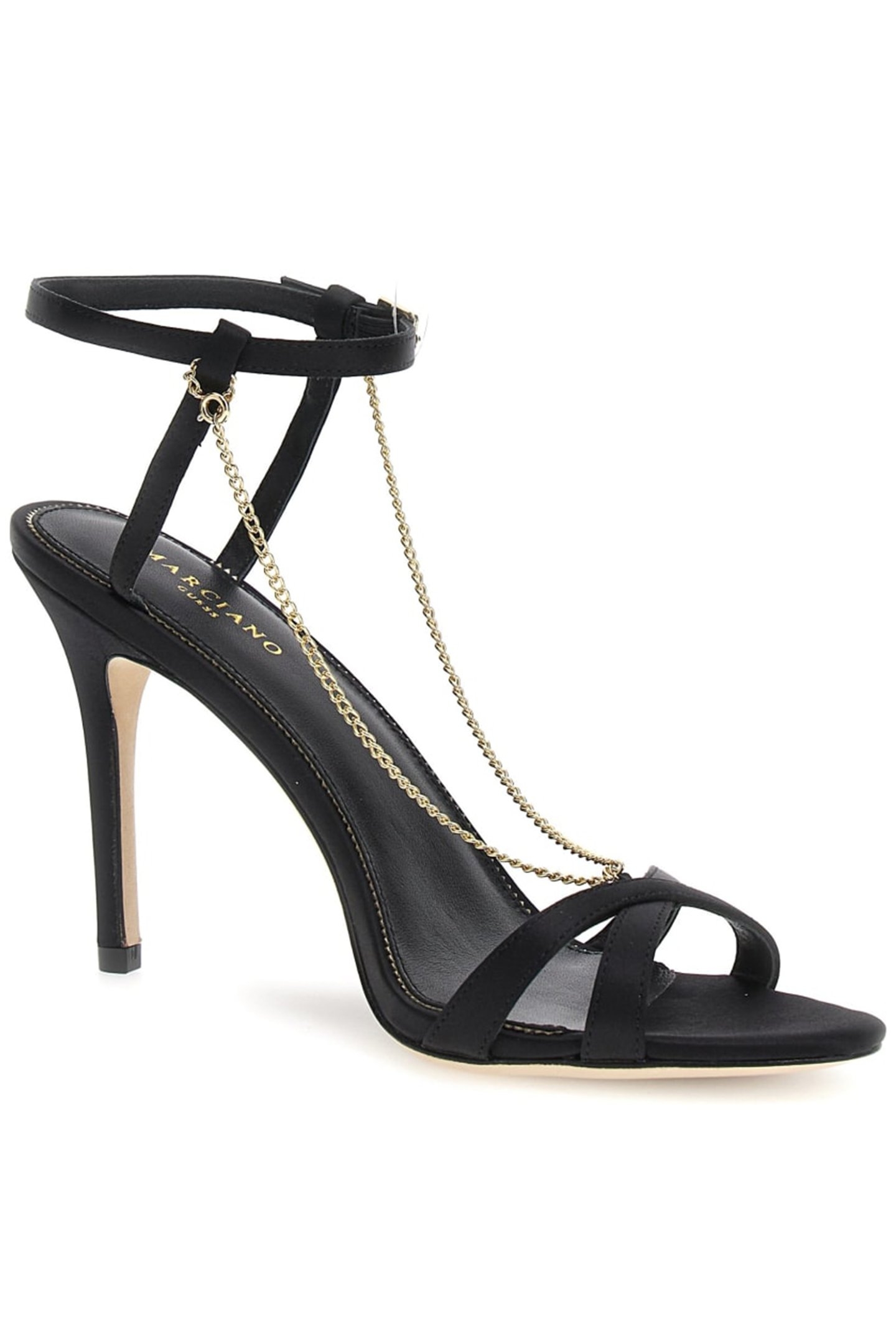 METAL CHAIN SANDAL JET BLACK A996 3