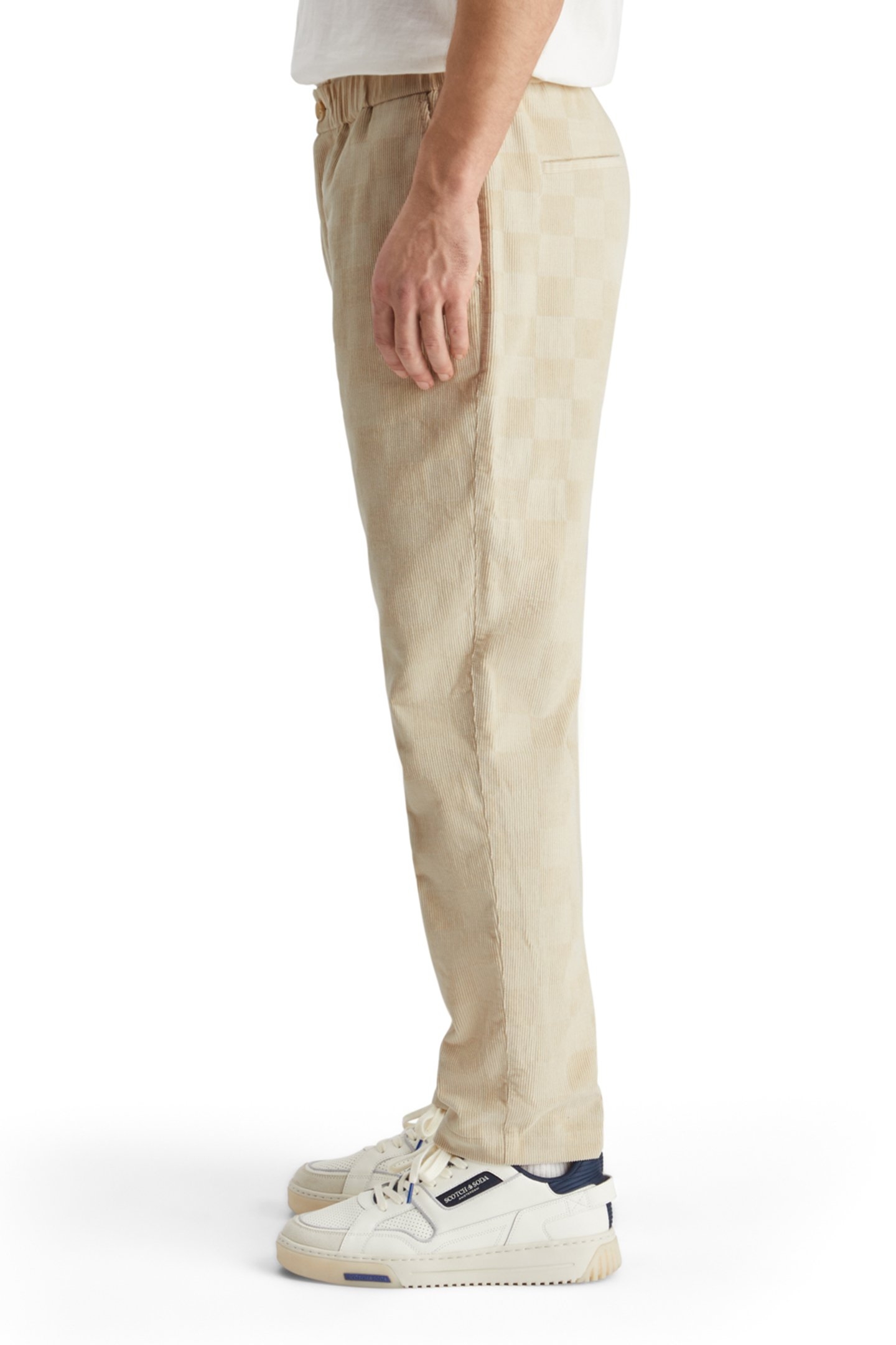 FAVE - CHECK-PATTERNED CORDUROY JOGGER PARCHMENT 7
