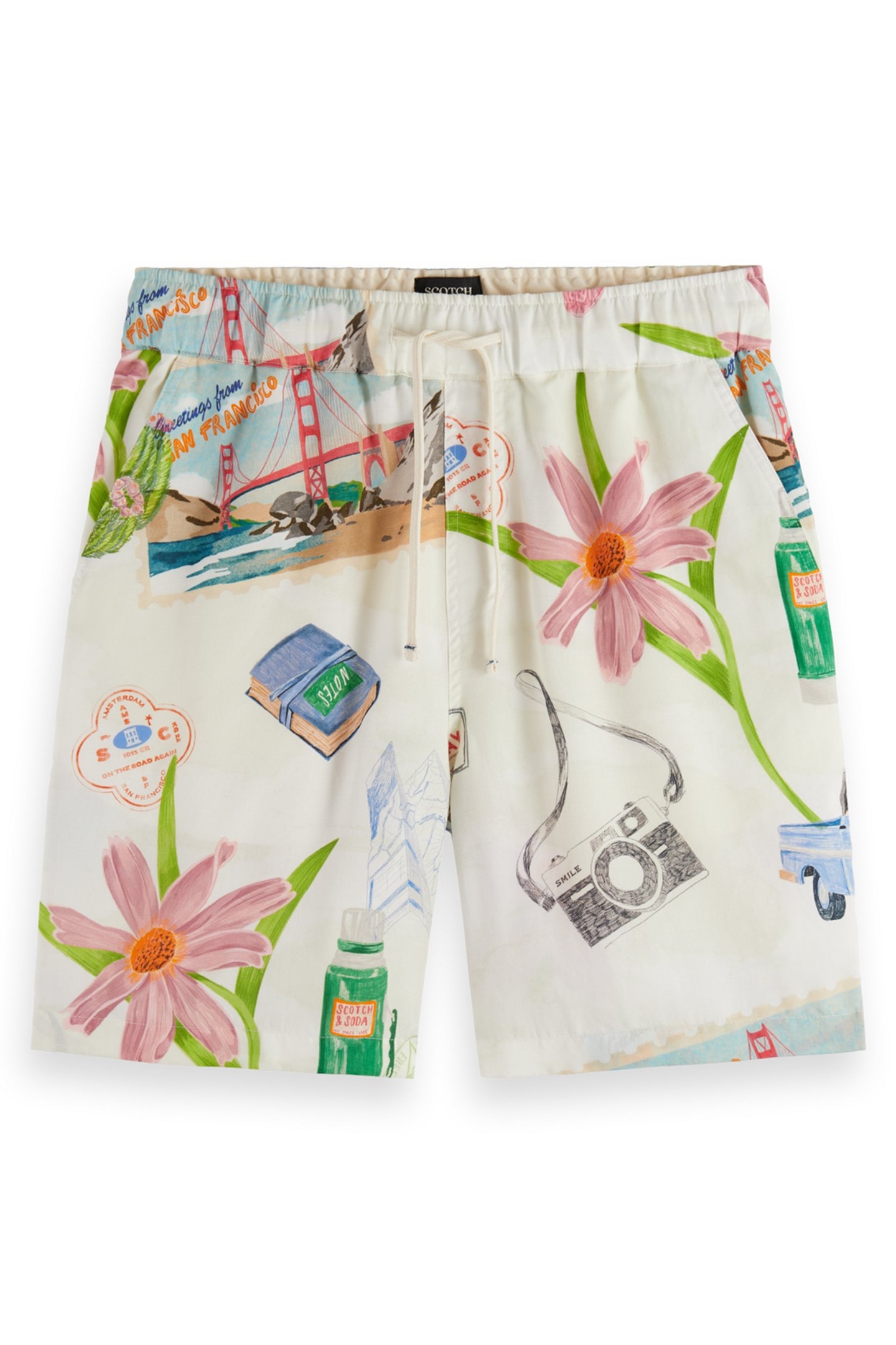 FAVE- PRINTED BERMUDA SHORT ON THE ROAD AOP 1